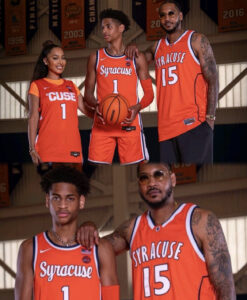 Kiyan Anthony with dad Carmelo Anthony During Official Syracuse Visit