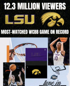 eyes on them for their Elite 8 rematch and rivalry. The ESPN broadcast of Iowa-LSU Most Watched NCAA Women’s Basketball Game With 12.3 Million Viewers