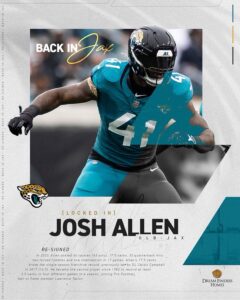 Jacksonville Jaguars Resign Josh Allen to 5-Year $150 Million Extension