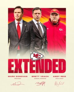 Kansas City Chiefs Sign Mark Donovan, Brett Veach, and Andy Reid to Contract Extensions