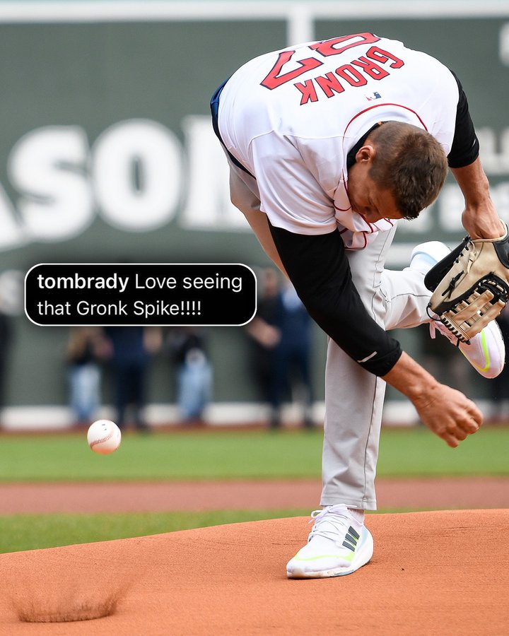 Rob Gronkowski Throws First Pitch at Red Sox Game
