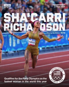 Sha’Carri Richardson Wins the 100m Qualifying for the Paris Olympics