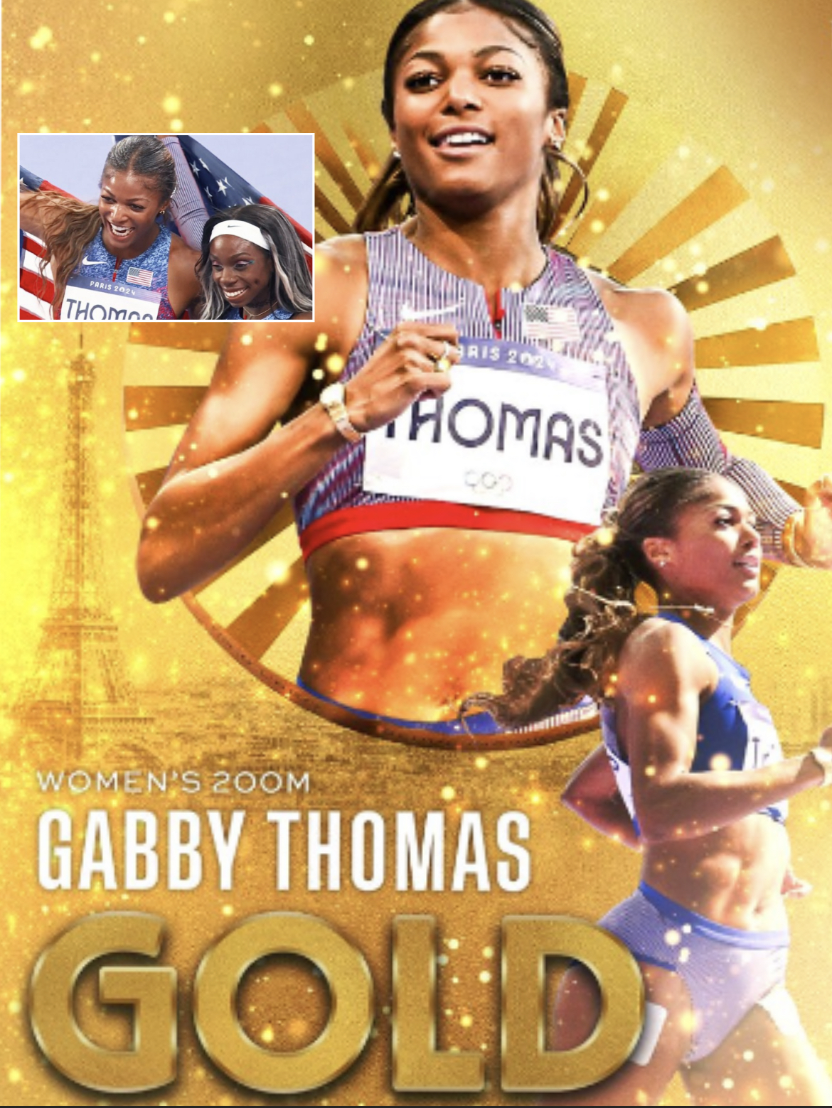 Gabby Thomas Wins Gold in 200m Making History with Teammate Brittany Brown