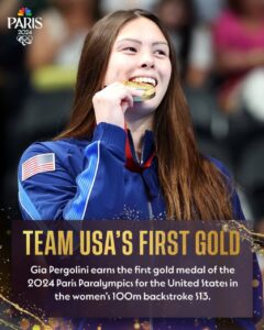 Paralympic Swimmer Gia Pergolini Wins Team USA First Gold Medal