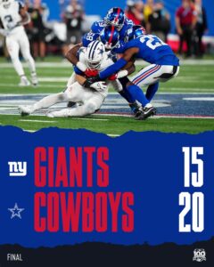 Cowboys and Giants Battled On Thursday Night Football