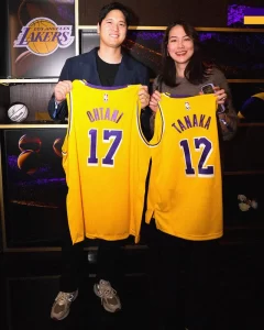 Dodgers Shohei Ohtani and His Wife Attend Lakers Versus Trail Blazers