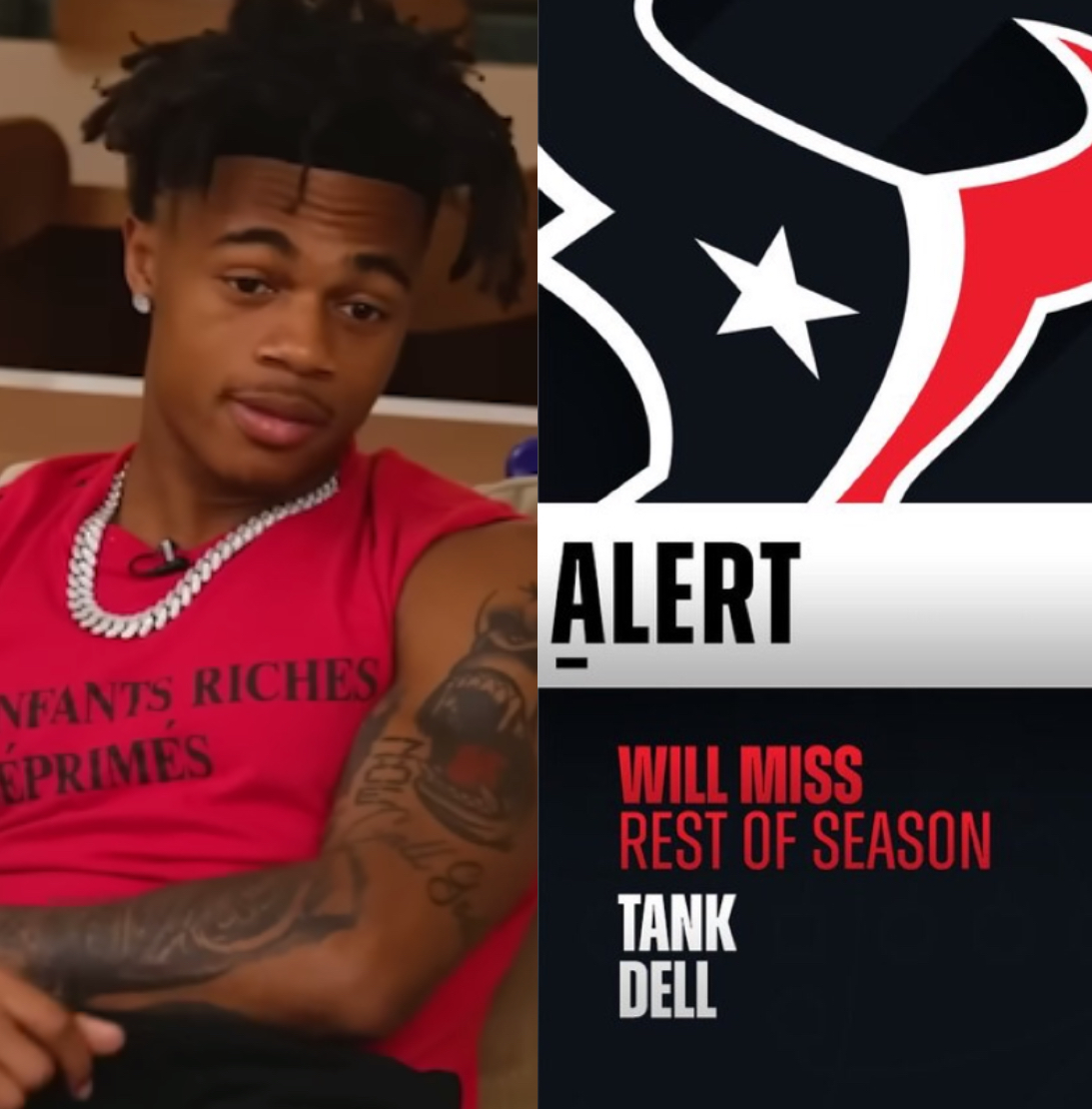 Texans Tank Dell Suffered Dislocated Kneecap And Torn ACL