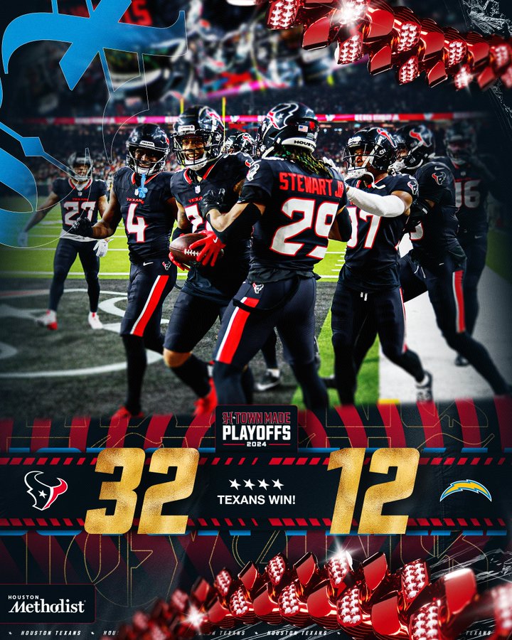 Houston Texans Defeat the Chargers in AFC Wild Card Blowout Win