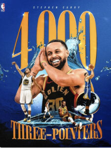 Warriors Steph Curry Reaches 4,000 3-Pointers