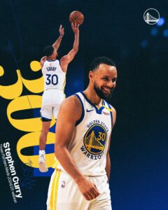 Warriors Steph Curry hits 300 Threes in a Season for 6th Time in Career