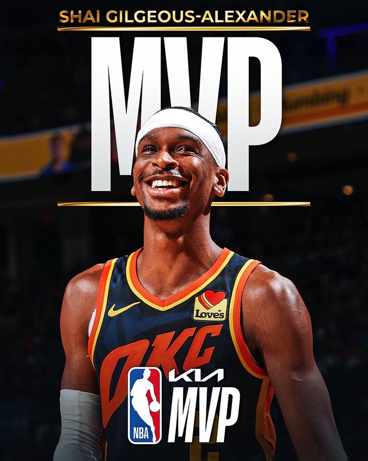 OKC Thunder Point Guard Shai Gilgeous-Alexander Wins 2025 NBA MVP
