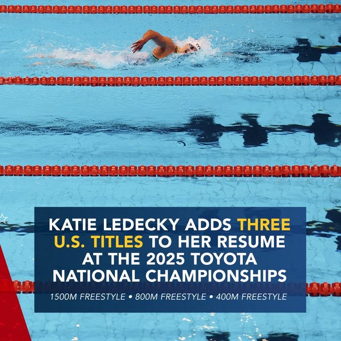 Katie Ledecky Shattered Another Record At 2025 Toyota National Championships