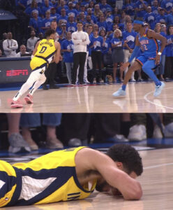 Pacers Tyrese Haliburton Leaves It All on Court 2025 NBA Finals; Exits With Leg Injury