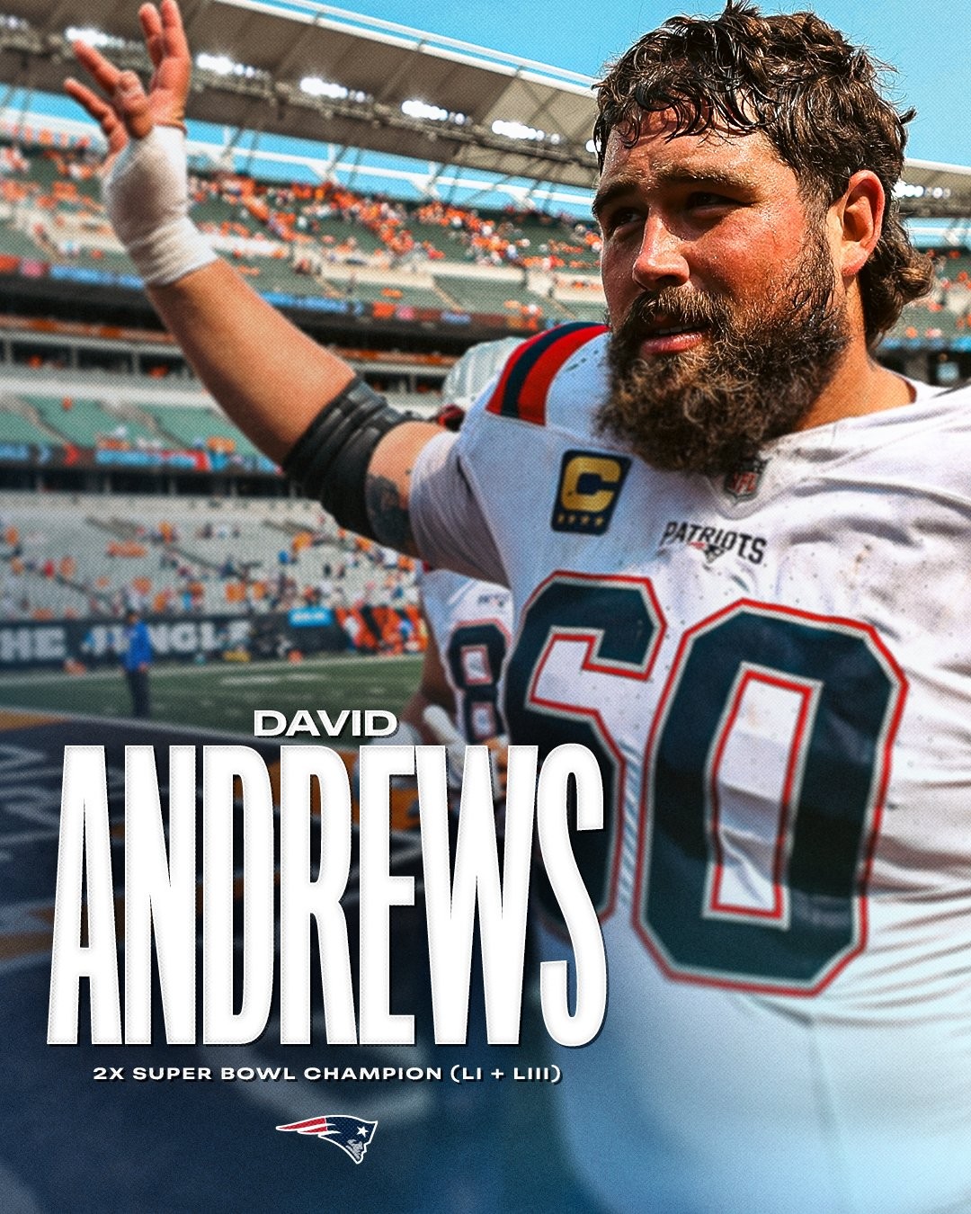 veteran center for the New England Patriots, David Andrews has called it quits