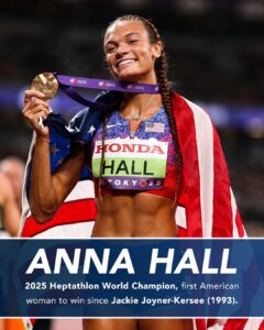 Anna Hall Became First American Woman To Win Heptathlon At Worlds Since 1993