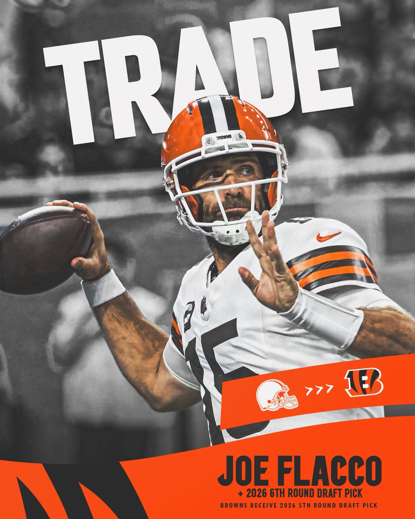 Cleveland Browns Traded Quarterback Joe Flacco To Cincinnati Bengals