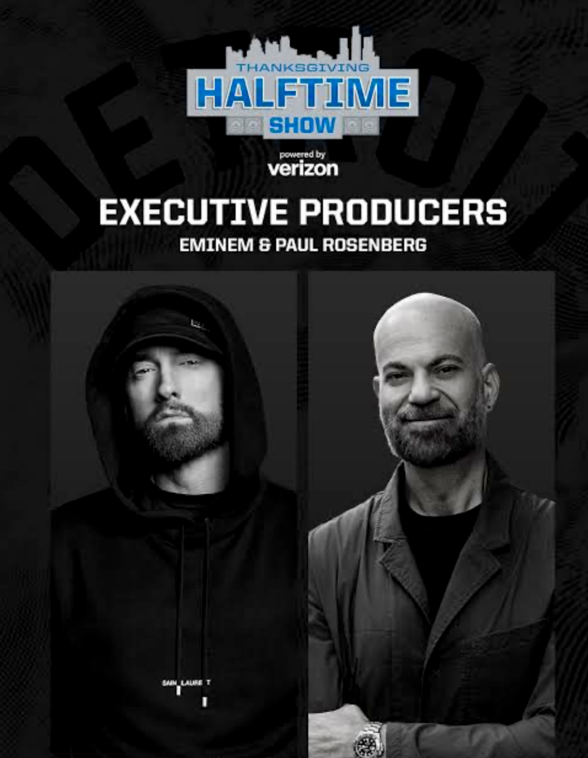 Eminem and Paul Rosenberg to be Executive Producers of Detroit Lions Thanksgiving Halftime Show Powered by Verizon