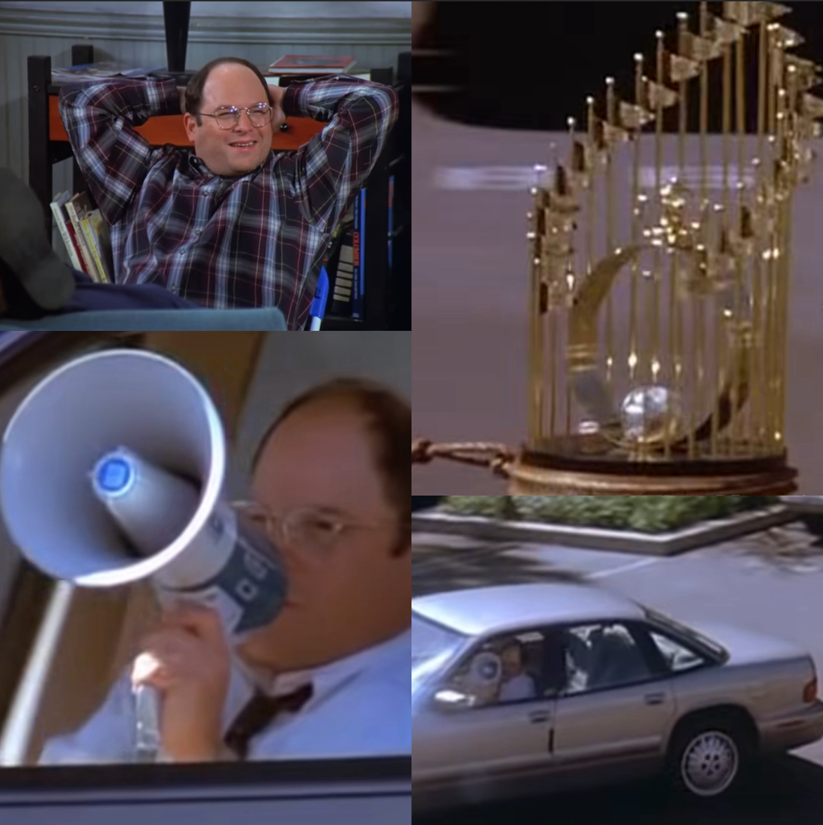 George Constanza Drags World Series Trophy in Parking Lot to Get Fired by Yankees on Seinfeld