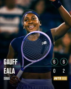 Coco Gauff Advances to Dubai WTA 1000 Semifinal After Defeating Alexandra Eala