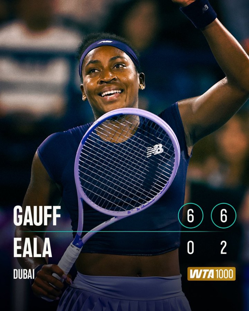 Coco Gauff Advances to Dubai WTA 1000 Semifinal After Defeating Alexandra Eala