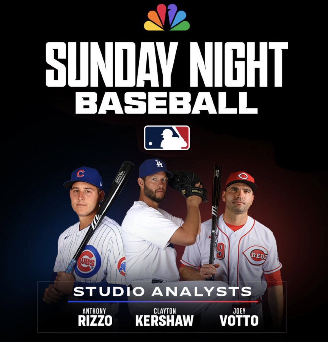 Retired MLB Stars Clayton Kershaw and Anthony Rizzo Plus Joey Votto Join NBC Sports Major League Baseball Coverage
