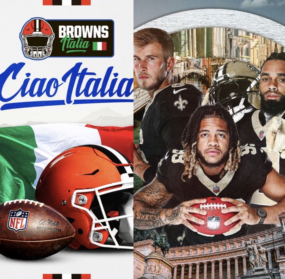 NFL Grants Browns and Saints International Marketing Rights in Italy