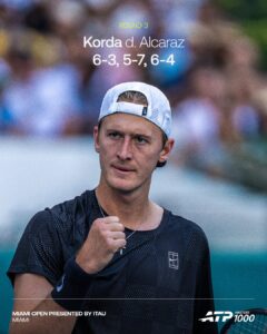 Sebastian Korda Upsets Carlos Alcaraz For First Ever Win Over a Reigning No. 1