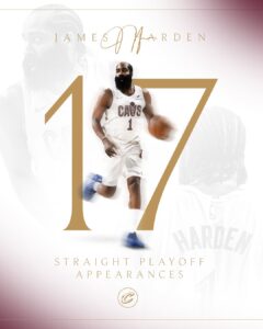 Cavaliers James Harden Fourth Player in NBA History to Appear in Playoffs His First 17 Seasons