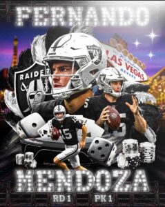 Raiders Select Fernando Mendoza Number One Overall in 2026 NFL Draft