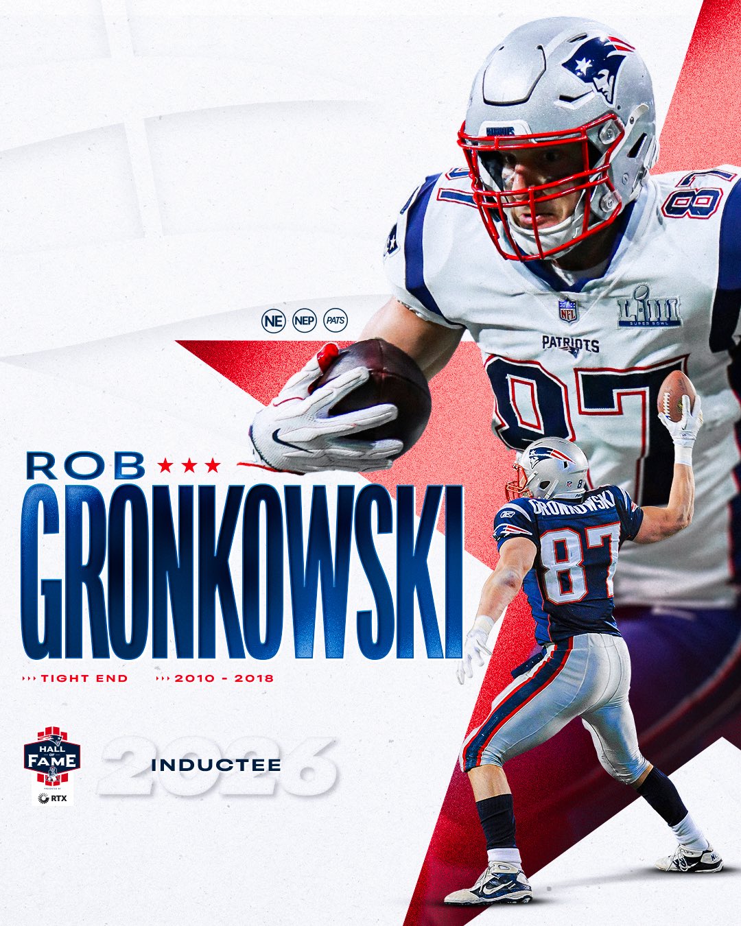 Tight End Rob Gronkowski Voted by the Fans into the New England Patriots Hall of Fame