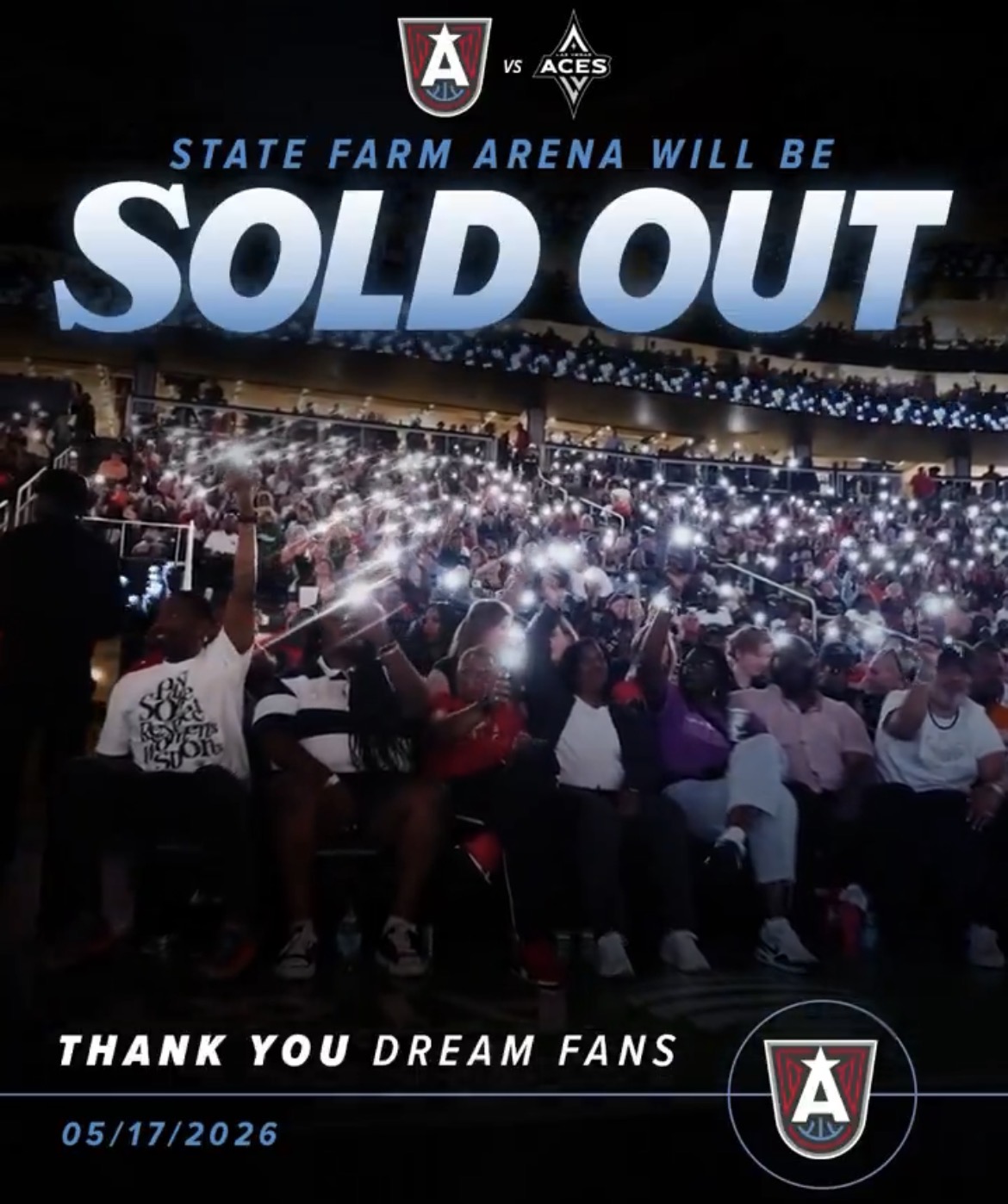 Atlanta Dream Announce Sunday's Game Against Las Vegas Aces at State Farm Arena is Sold Out