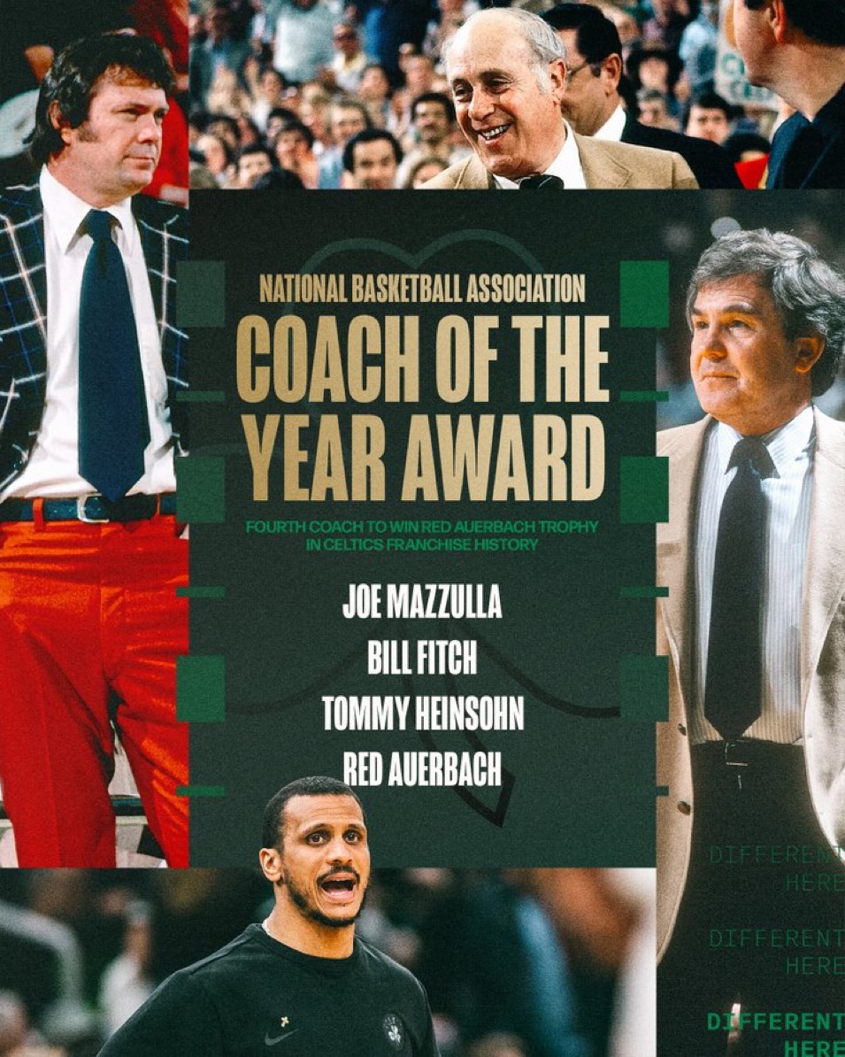 Celtics Head Coach Joe Mazzulla Is The 2025-26 NBA Coach of the Year
