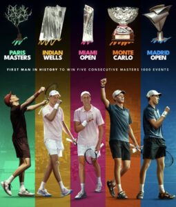 Jannik Sinner Becomes The First Man EVER to Win Five Consecutive Masters 1000 Titles