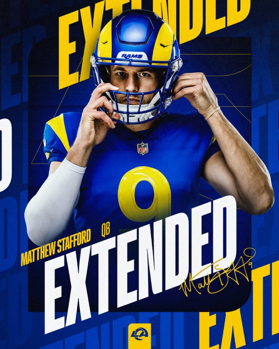 Los Angeles Rams Reach One-Year $55 Million Extension With Quarterback Matthew Stafford