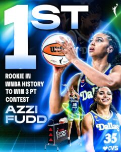 Azzi Fudd Becomes FIRST Rookie in WNBA History to Win State Farm 3-Point Contest