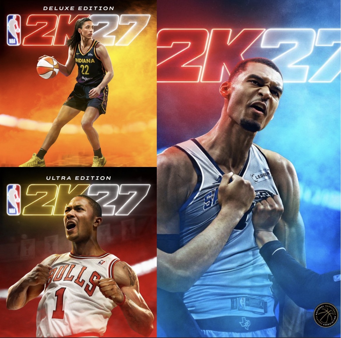 Victor Wembanyama and Caitlin Clark Plus Derrick Rose Are The NBA 2K27 Cover Stars