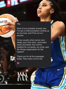 Dallas Wings Announced Azzi Fudd Will Miss Remainder of Regular Season and Undergo Procedure