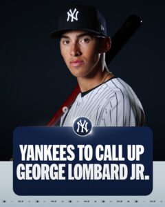 Yankees Call Up Top Prospect George Lombard Jr. After Optioning Volpe and Dominguez
