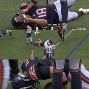 Bears QB Caleb Williams Helped Off the Field With an Apparent Hamstring Injury Vs. Vikings