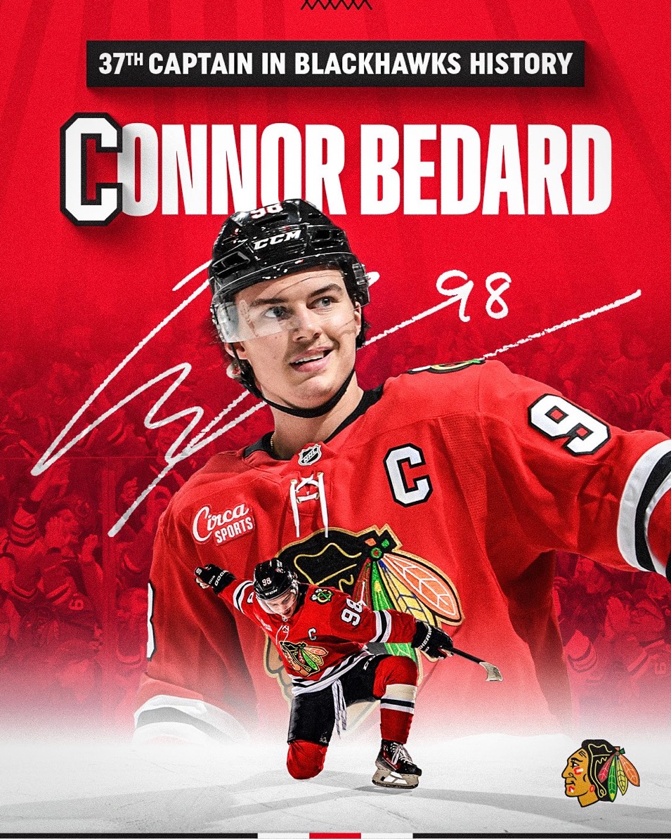 Chicago Blackhawks Name Connor Bedard the 37th Captain in Blackhawks History