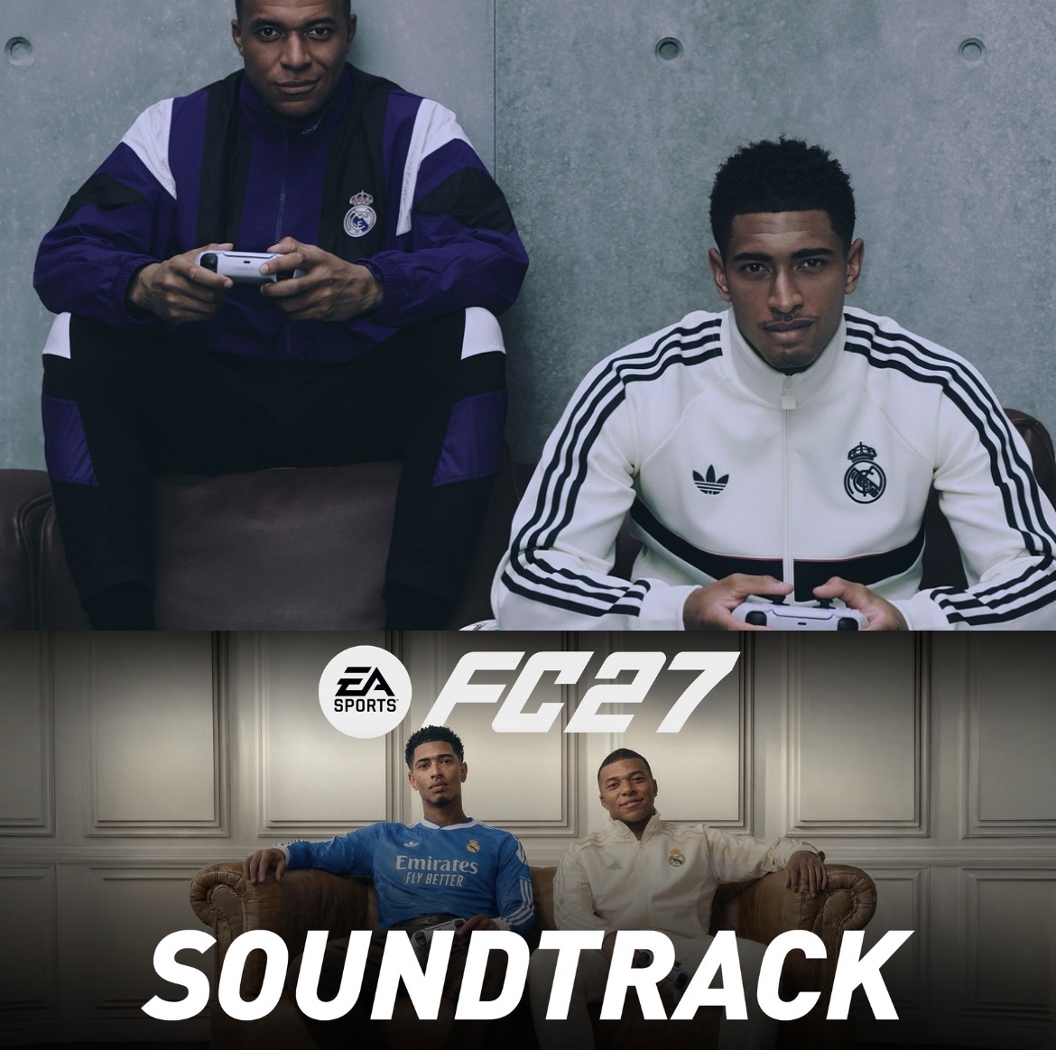 Jude Bellingham Joins Mbappé on Ultimate Plus Edition Cover—Plus FC 27 Soundtrack Details