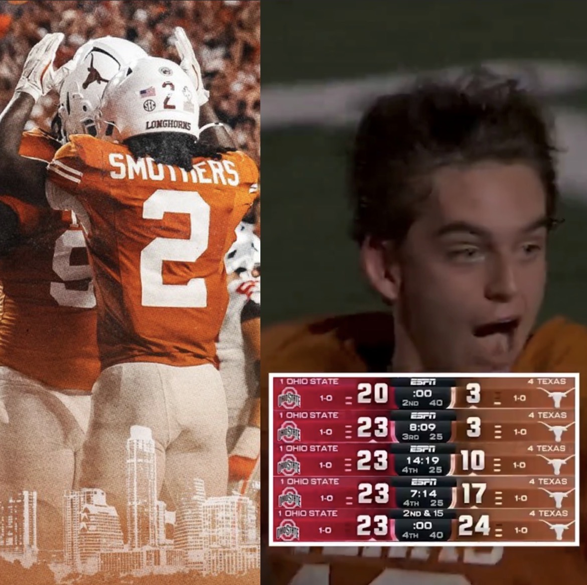 No.4 Texas Shocks No.1 Ohio State With 21-Point Comeback