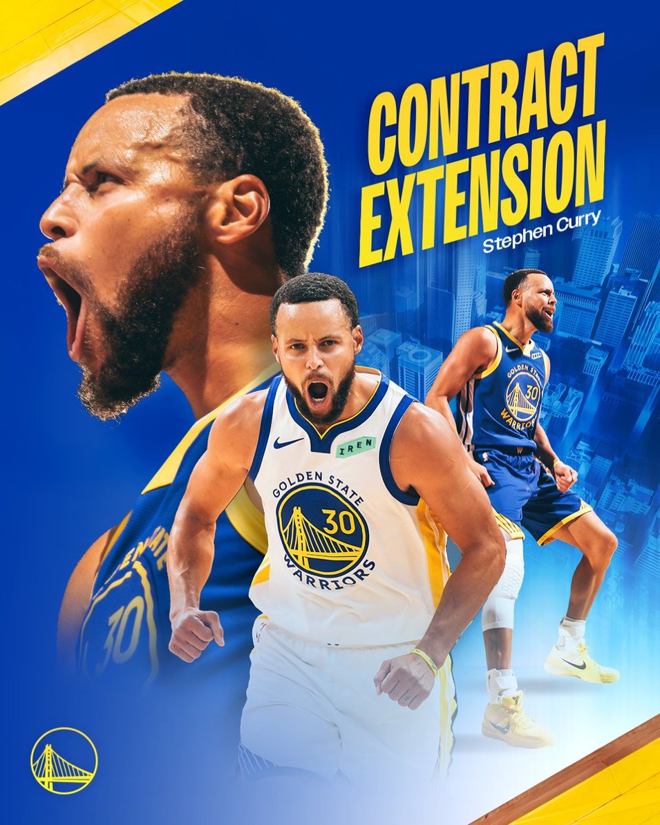 Steph Curry Signs a 2-year $116 Million Contract Extension With Golden State