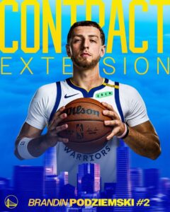 Golden State Warriors and Brandin Podziemski Reach Five-Year $110M Extension