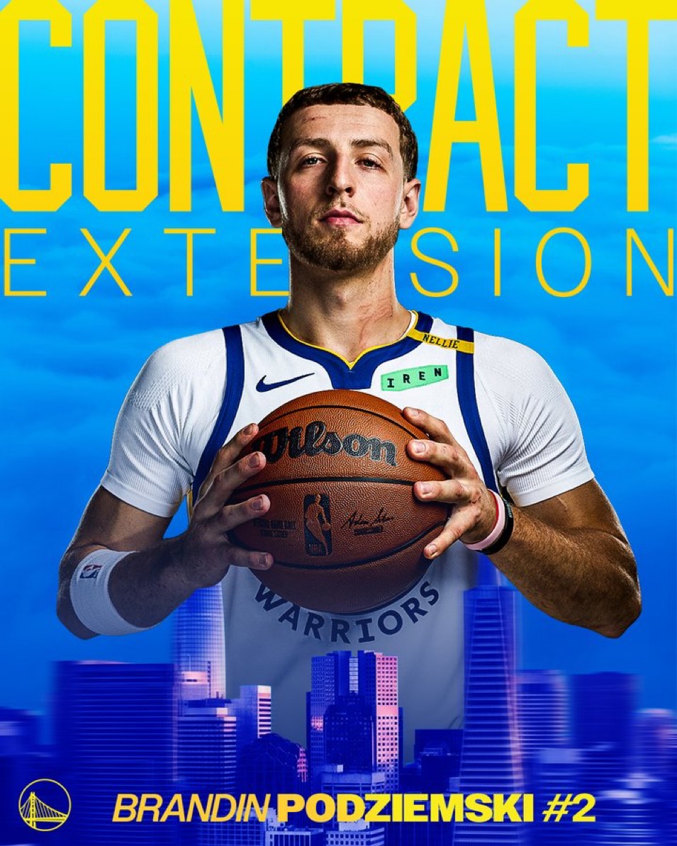 Golden State Warriors and Brandin Podziemski Reach Five-Year $110M Extension