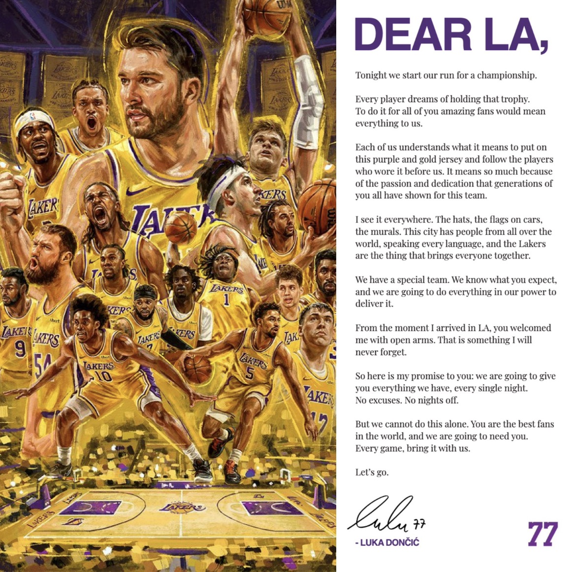 Lakers Luka Doncic Took Out Full-Page Ad in LA Times Ahead of Home Opener