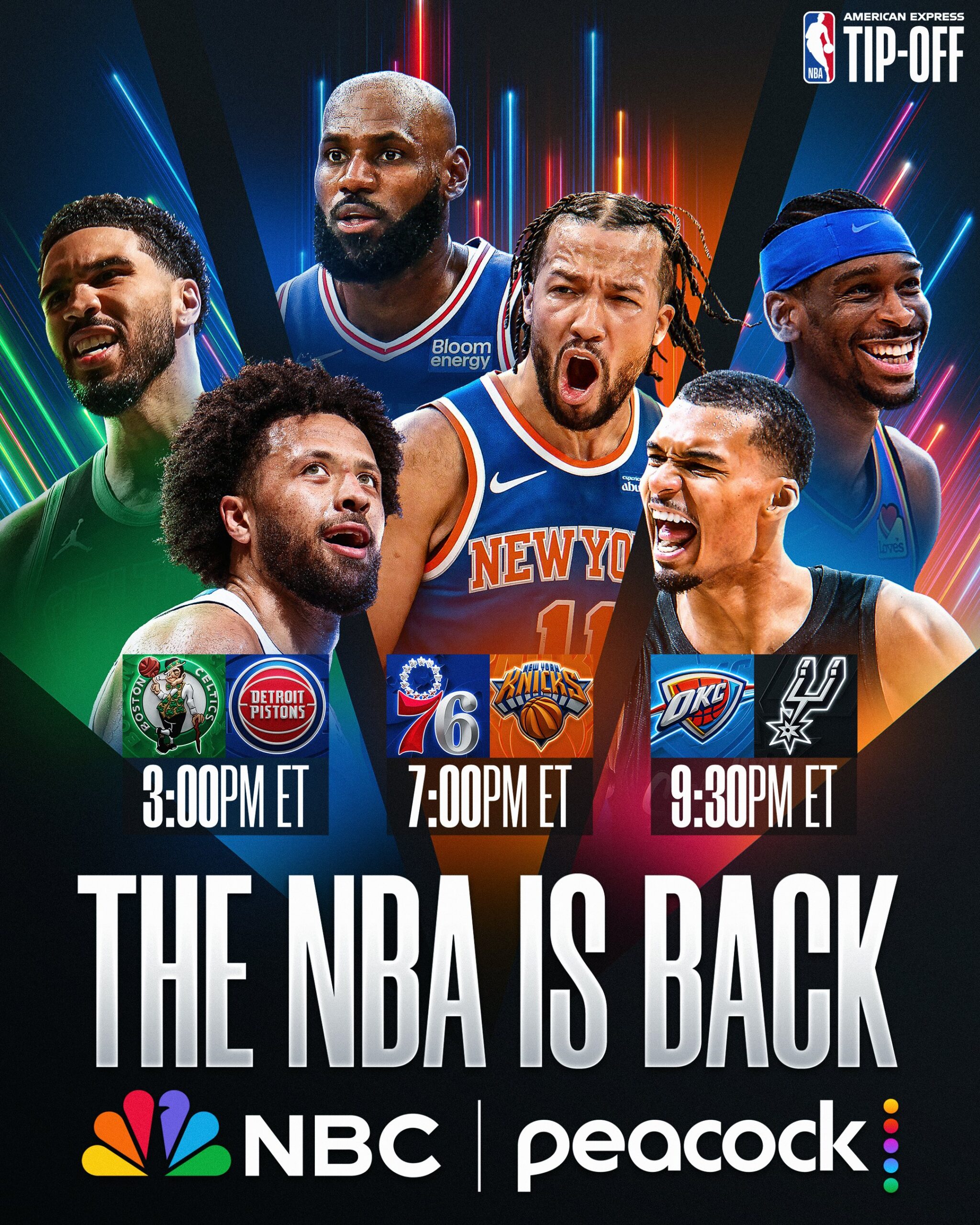 NBA 2026-2027 Season Opened with Triple-Header and Pistons 76ers Thunder are Winners